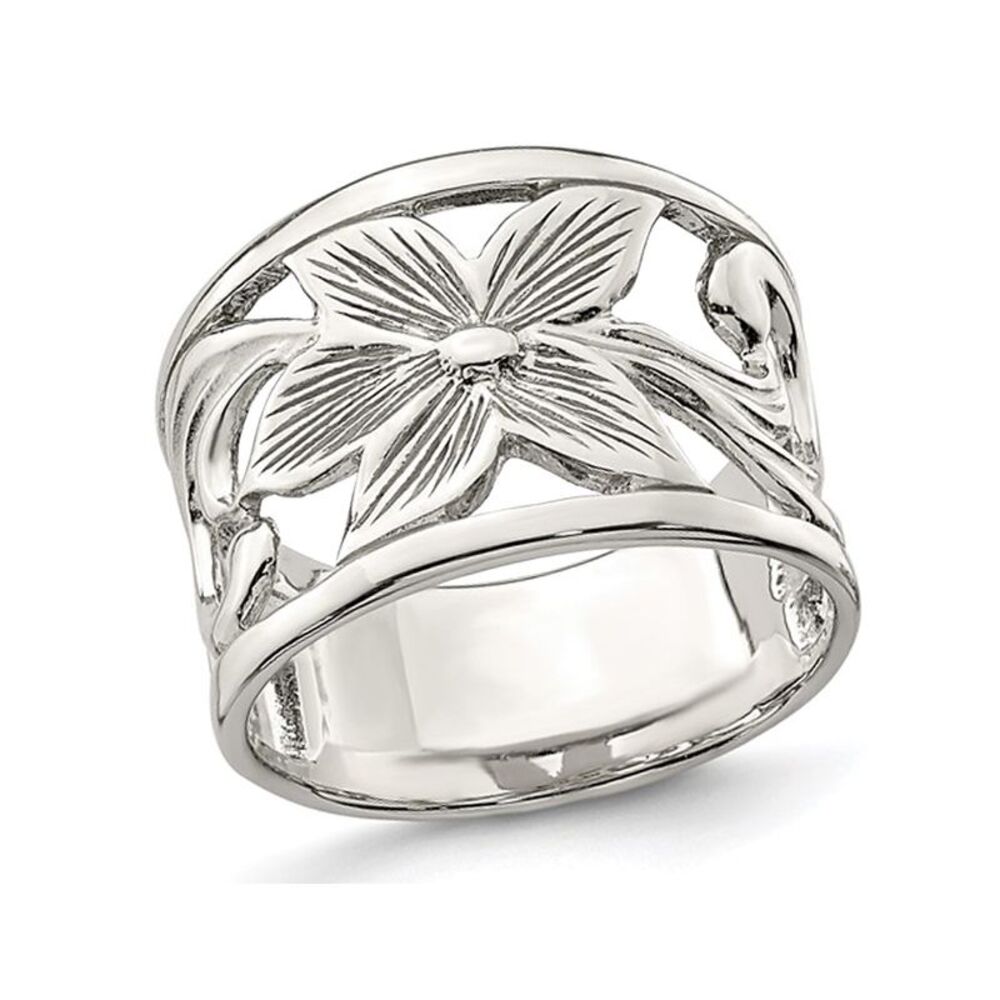 Ladies Sterling Silver Flower Ring